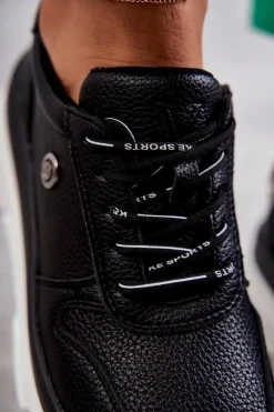 Damskie Skórzane Buty Sportowe Czarne Camrose