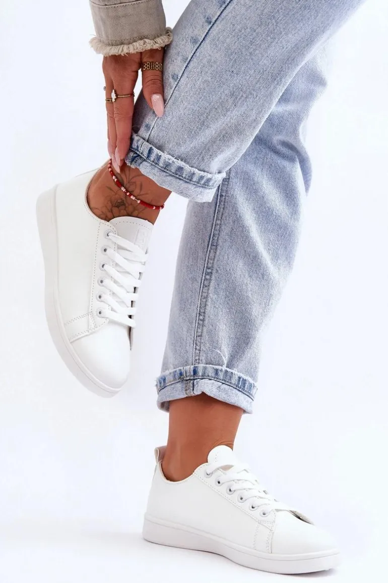 Damskie Skórzane Klasyczne Trampki Białe Unlimited