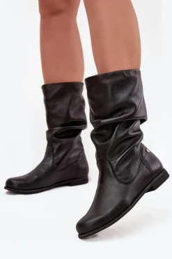 Damskie Skórzane Kozaki Maciejka 05057-20 Czarne