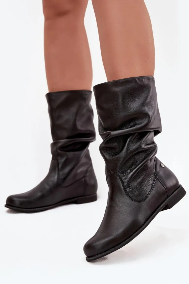 Damskie Skórzane Kozaki Maciejka 05057-20 Czarne