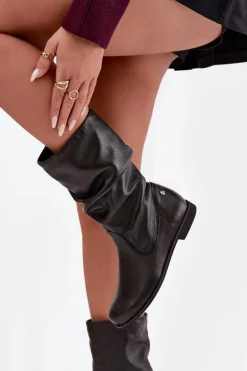 Damskie Skórzane Kozaki Maciejka 05057-20 Czarne