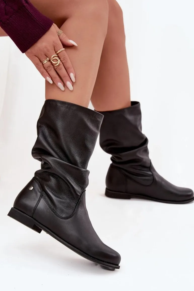 Damskie Skórzane Kozaki Maciejka 05057-20 Czarne