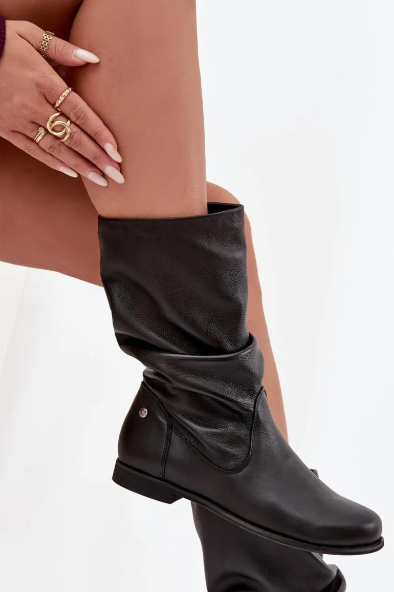 Damskie Skórzane Kozaki Maciejka 05057-20 Czarne