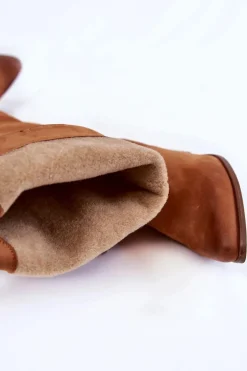 Damskie Skórzane Kozaki Muszkieterki Lewski 2833 Camel