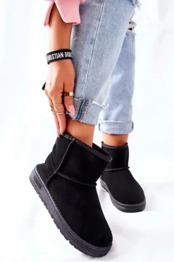 Damskie Skórzane Śniegowce Big Star II274440 Czarne