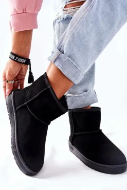 Damskie Skórzane Śniegowce Big Star II274440 Czarne