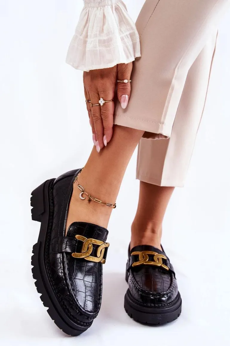 Damskie Skórzane Półbuty La.Fi 210031B-XC Czarne