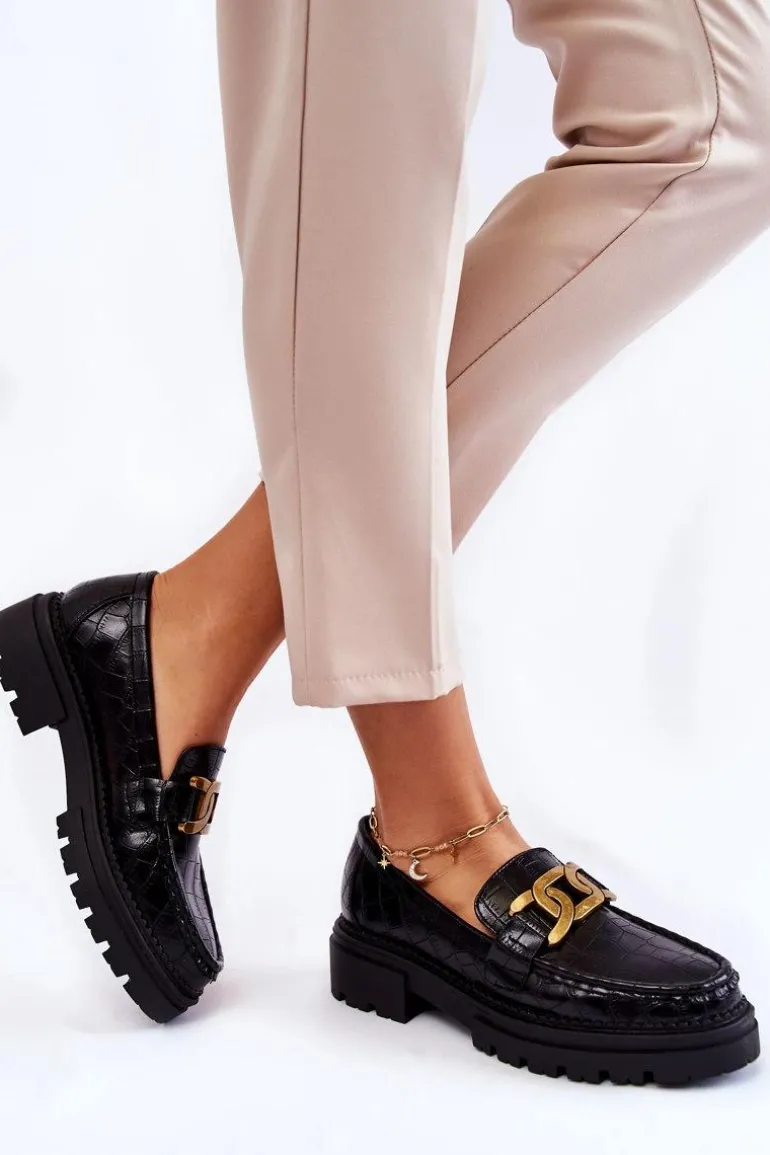 Damskie Skórzane Półbuty La.Fi 210031B-XC Czarne