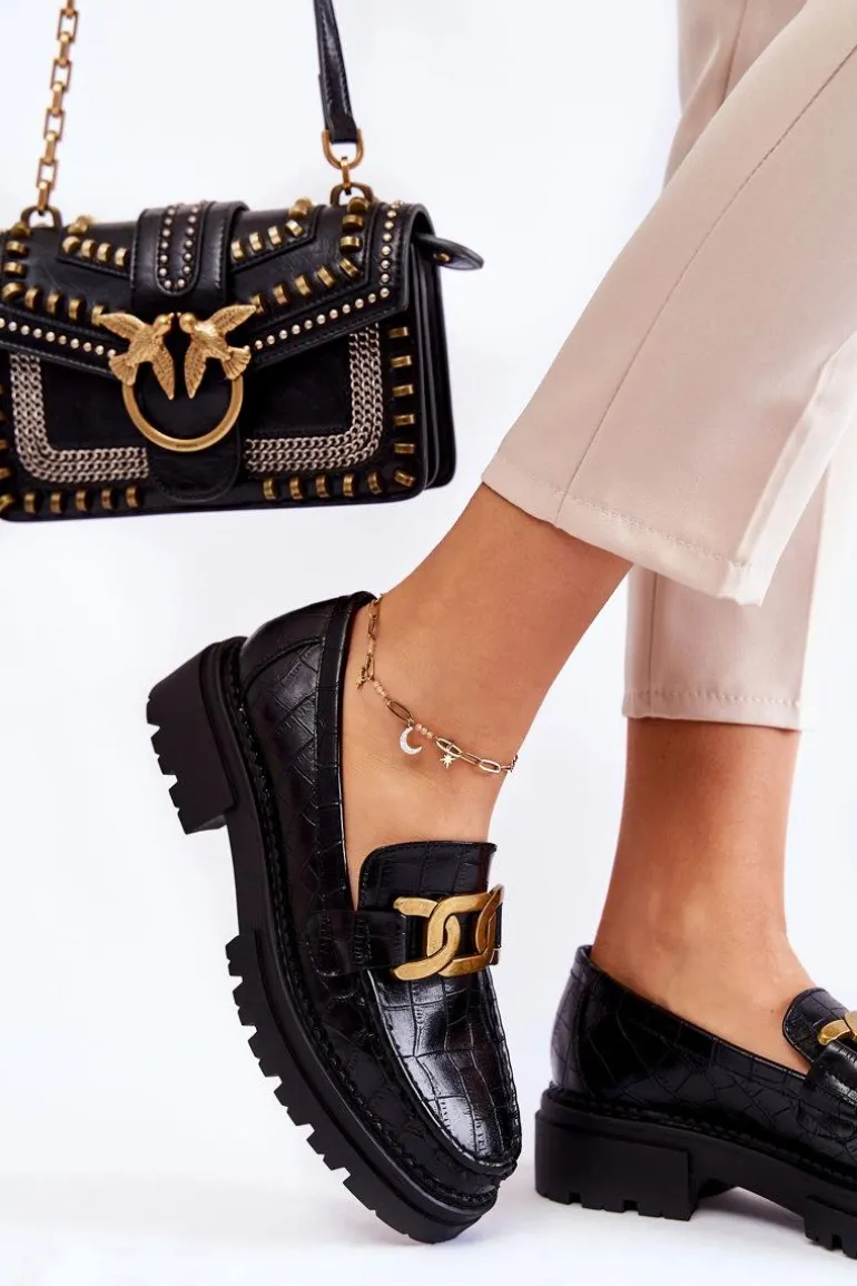 Damskie Skórzane Półbuty La.Fi 210031B-XC Czarne