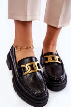 Damskie Skórzane Półbuty La.Fi 210031B-XC Czarne