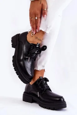 Damskie Skórzane Półbuty La.Fi 210004B-PU Czarne