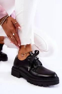 Damskie Skórzane Półbuty La.Fi 210004B-PU Czarne