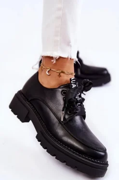 Damskie Skórzane Półbuty La.Fi 210004B-PU Czarne