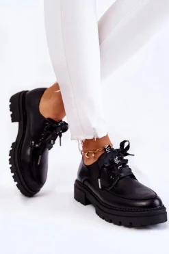 Damskie Skórzane Półbuty La.Fi 210004B-PU Czarne