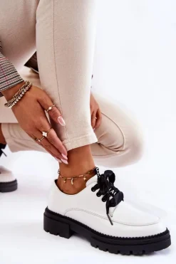 Damskie Skórzane Półbuty La.Fi 210004W-PU Białe