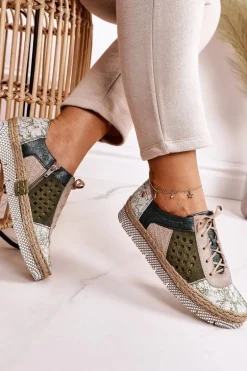 Damskie Skórzane Półbuty Maciejka Zielone 03339-09