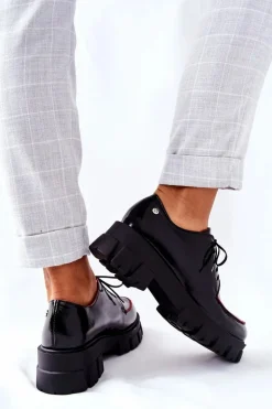 Damskie Skórzane Półbuty Maciejka Czarne 5074A-01