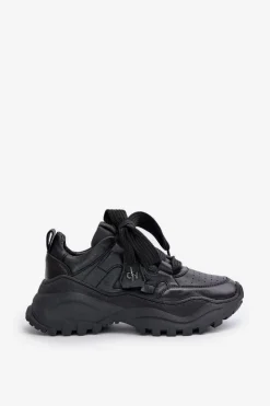 Damskie Skórzane Sneakersy Czarne CheBello 4583