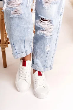 Damskie Skórzane Tenisówki Z Tasiemką BIG STAR DD274685 Białe