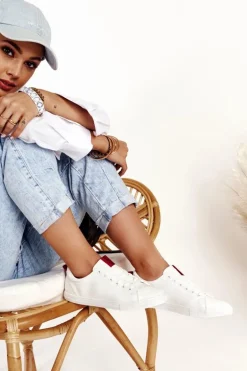 Damskie Skórzane Tenisówki Z Tasiemką BIG STAR DD274685 Białe