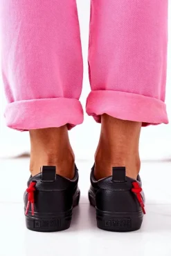 Damskie Skórzane Tenisówki BIG STAR GG274161 Czarne