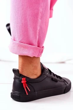 Damskie Skórzane Tenisówki BIG STAR GG274161 Czarne