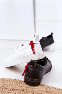 Damskie Skórzane Tenisówki BIG STAR GG274161 Czarne