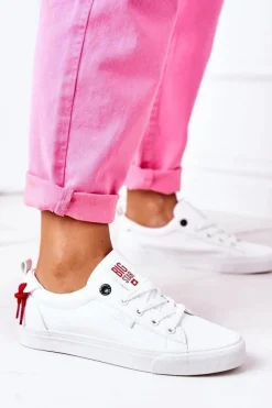 Damskie Skórzane Tenisówki BIG STAR GG274160 Białe