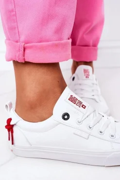 Damskie Skórzane Tenisówki BIG STAR GG274160 Białe