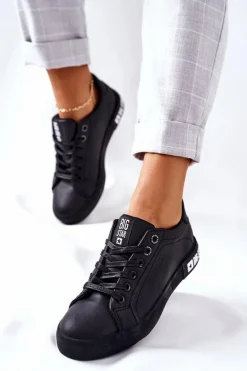 Damskie Skórzane Tenisówki BIG STAR II274030 Czarne