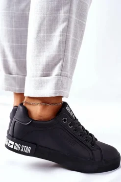 Damskie Skórzane Tenisówki BIG STAR II274030 Czarne