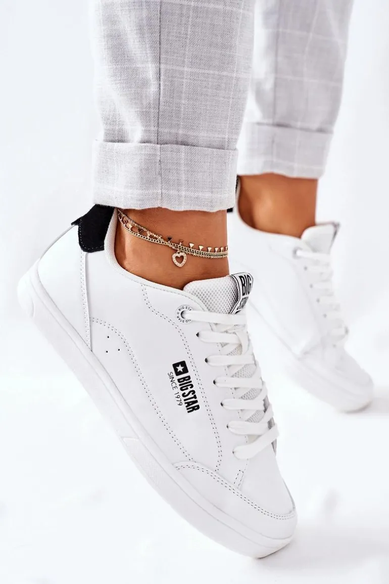 Damskie Skórzane Tenisówki Memory Foam BIG STAR II274319 Białe