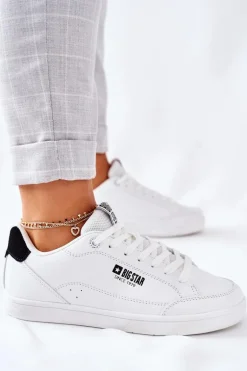 Damskie Skórzane Tenisówki Memory Foam BIG STAR II274319 Białe