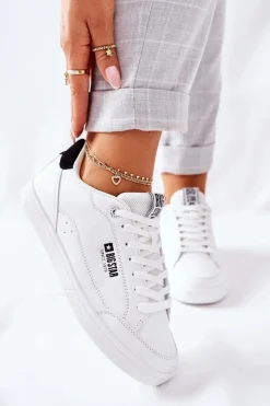 Damskie Skórzane Tenisówki Memory Foam BIG STAR II274319 Białe