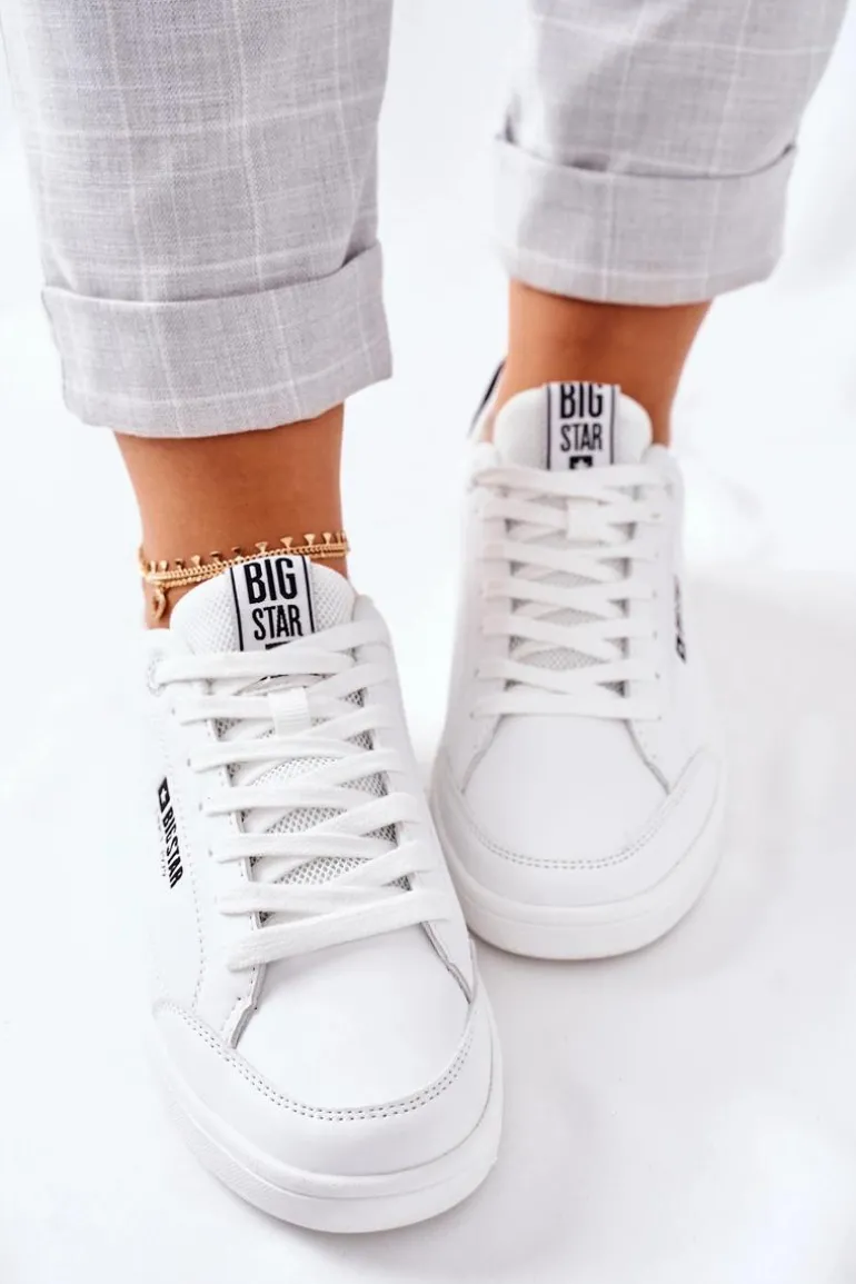 Damskie Skórzane Tenisówki Memory Foam BIG STAR II274319 Białe