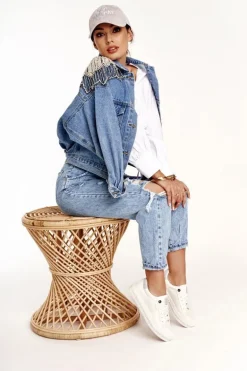 Damskie Skórzane Tenisówki Logowana Podeszwa Big Star GG274194 Białe