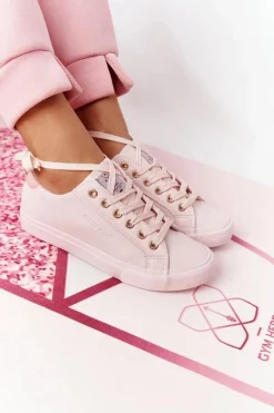 Damskie Skórzane Tenisówki CROSS JEANS HH2R4004C Różowe