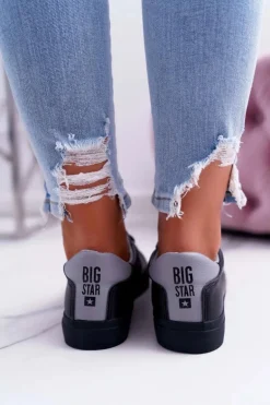 Damskie Skórzane Tenisówki Big Star EE274314 Czarne