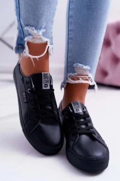 Damskie Skórzane Tenisówki Big Star EE274314 Czarne