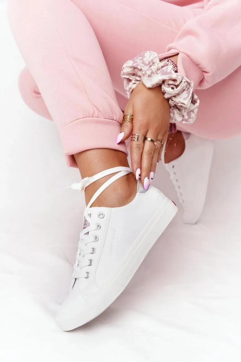 Damskie Skórzane Tenisówki CROSS JEANS HH2R4001C Białe