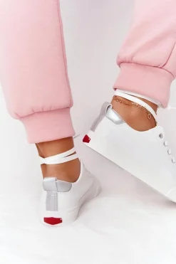 Damskie Skórzane Tenisówki CROSS JEANS HH2R4001C Białe