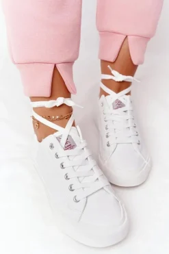 Damskie Skórzane Tenisówki CROSS JEANS HH2R4001C Białe