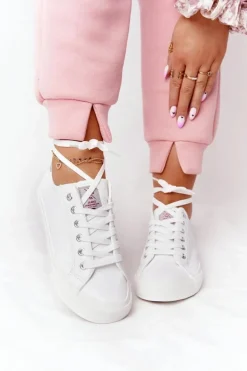 Damskie Skórzane Tenisówki CROSS JEANS HH2R4001C Białe