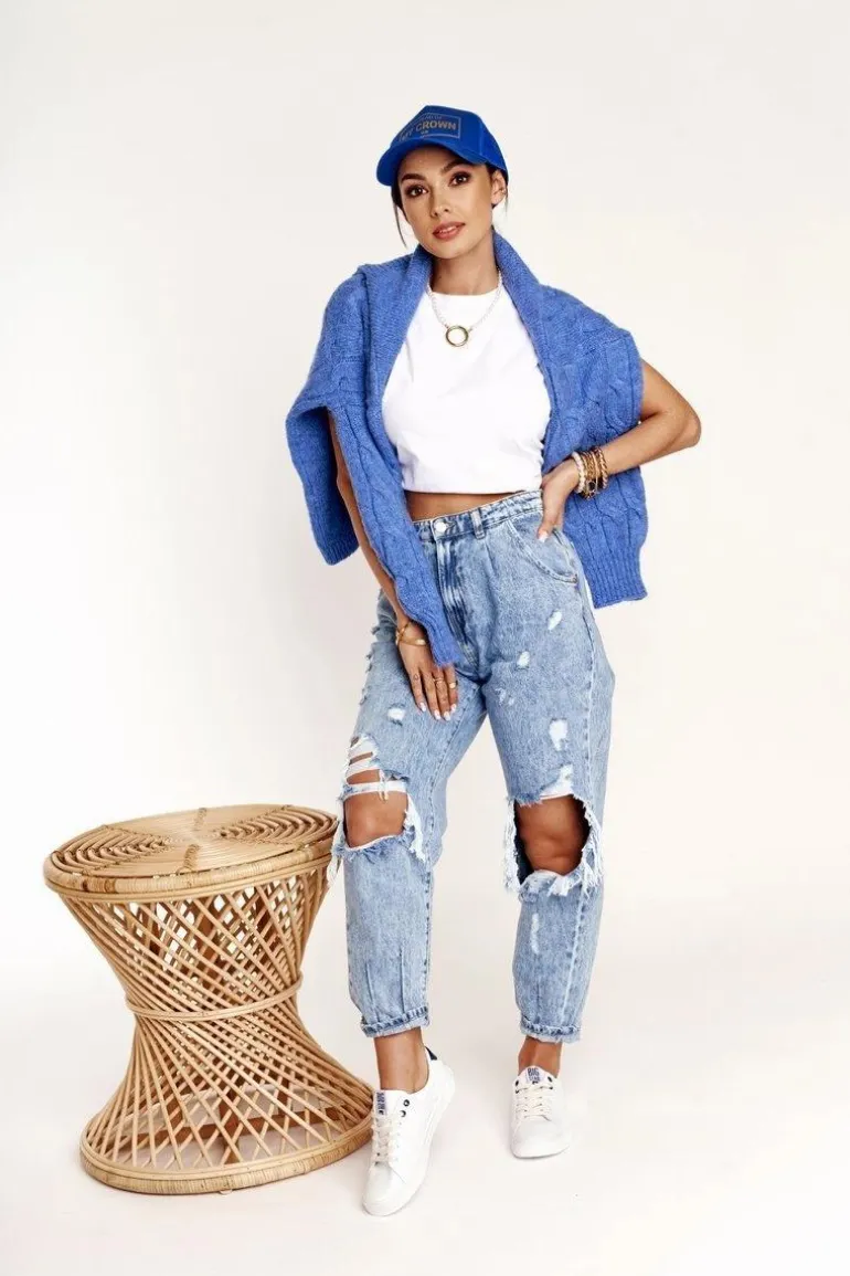 Damskie Skórzane Tenisówki BIG STAR BB274211 Biało Granatowe