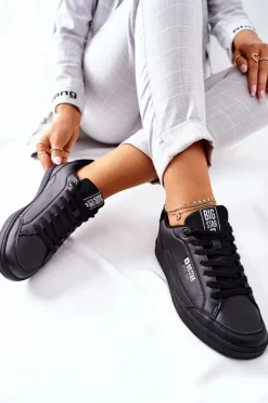 Damskie Skórzane Tenisówki Memory Foam BIG STAR II274320 Czarne