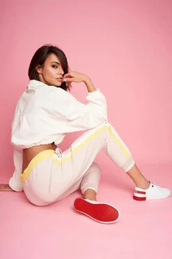 Damskie Skórzane Tenisówki BIG STAR FF274174 Biało Czerwone