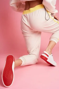 Damskie Skórzane Tenisówki BIG STAR FF274174 Biało Czerwone