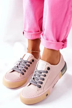 Damskie Skórzane Trampki BIG STAR II274133 Różowe