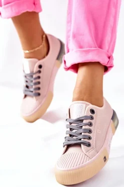 Damskie Skórzane Trampki BIG STAR II274133 Różowe