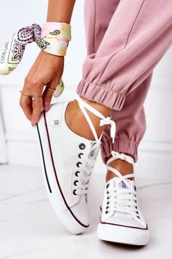 Damskie Skórzane Trampki BIG STAR II274001 Białe